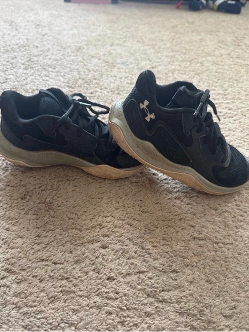 Under Armour Black and Gray Kids Lace-Up Sneakers